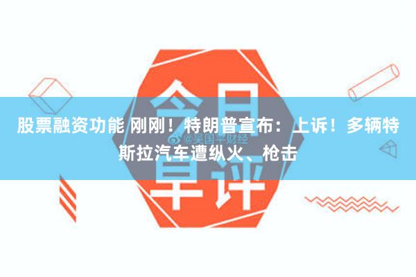 股票融资功能 刚刚！特朗普宣布：上诉！多辆特斯拉汽车遭纵火、枪击