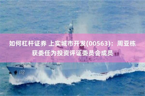 如何杠杆证券 上实城市开发(00563)：周亚栋获委任为投资评证委员会成员