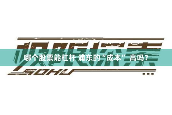 哪个股票能杠杆 浦东的“成本” 高吗？